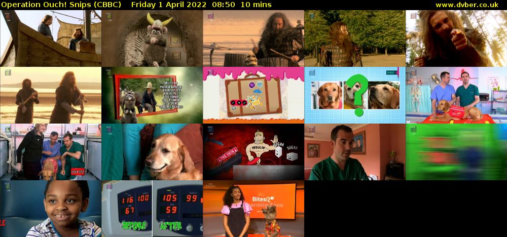 Operation Ouch! Snips (CBBC) Friday 1 April 2022 08:50 - 09:00