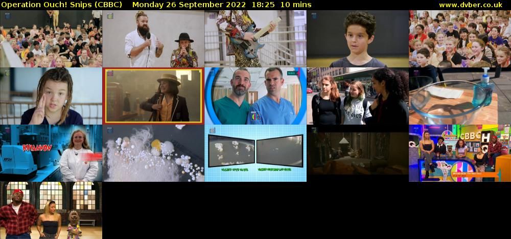 Operation Ouch! Snips (CBBC) Monday 26 September 2022 18:25 - 18:35