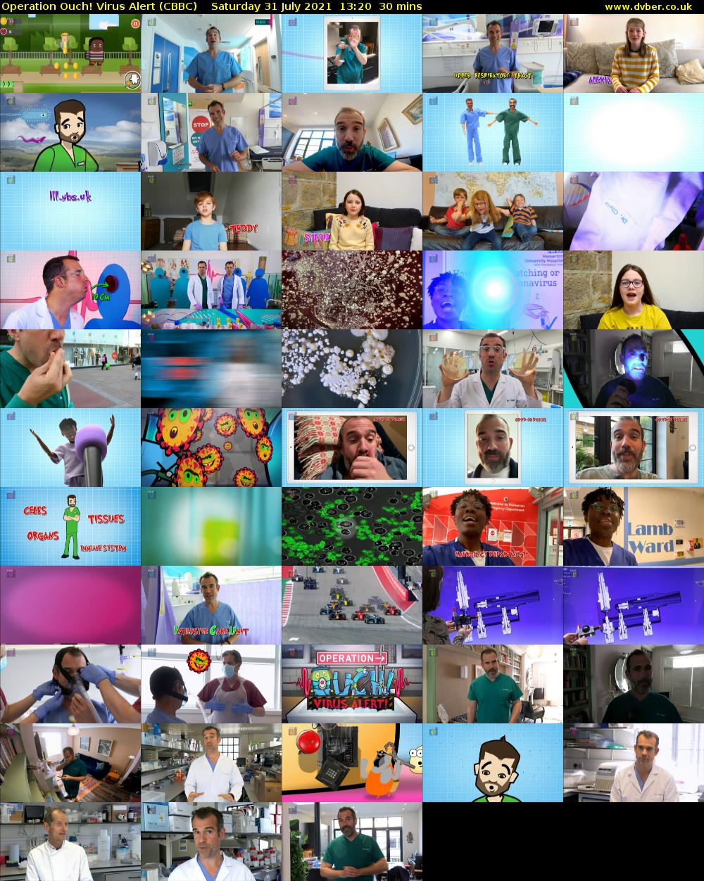 Operation Ouch! Virus Alert (CBBC) Saturday 31 July 2021 13:20 - 13:50