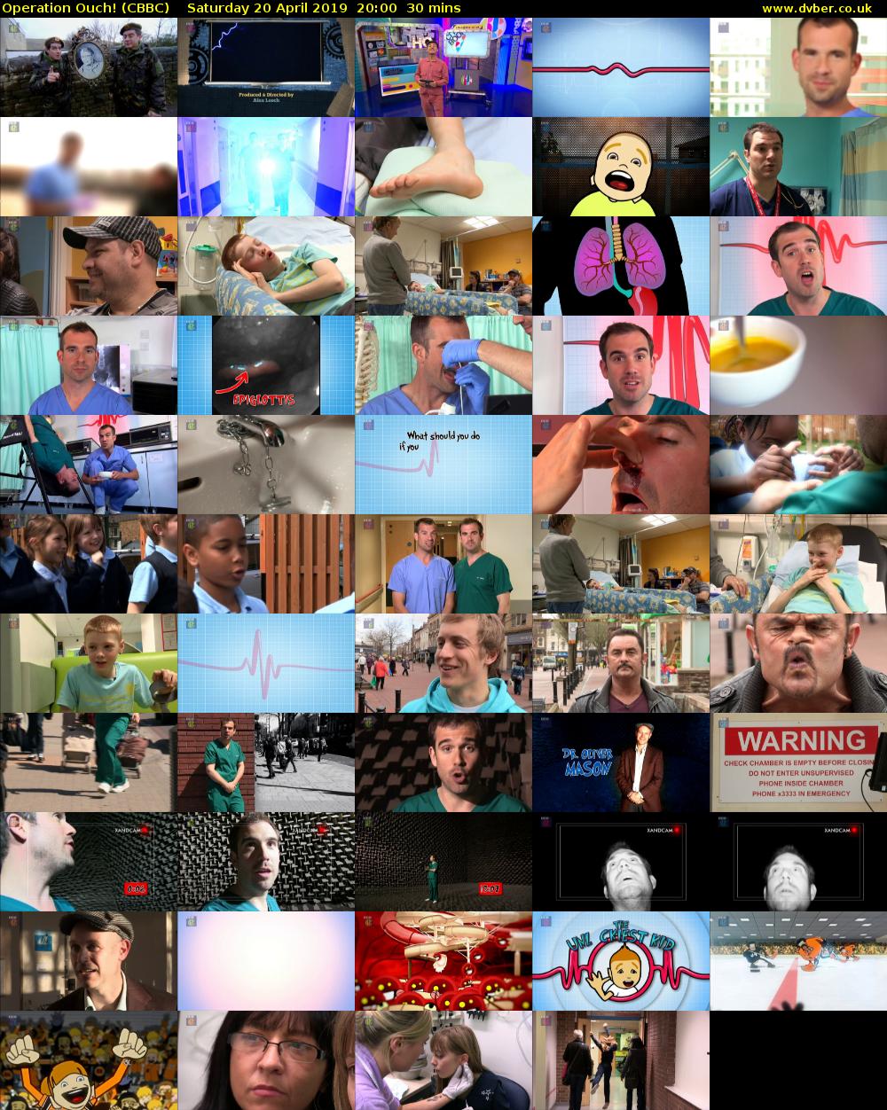 Operation Ouch! (CBBC) Saturday 20 April 2019 20:00 - 20:30