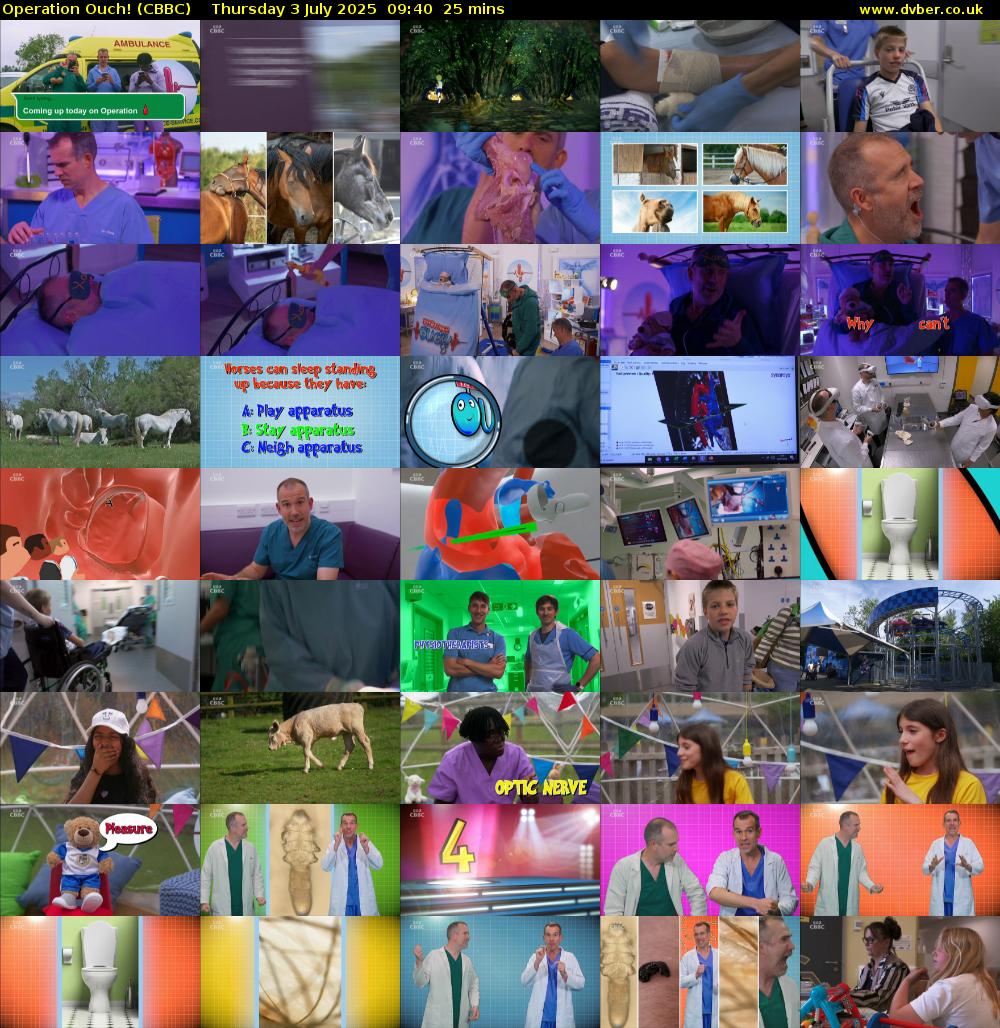 Operation Ouch! (CBBC) Thursday 3 July 2025 09:40 - 10:05