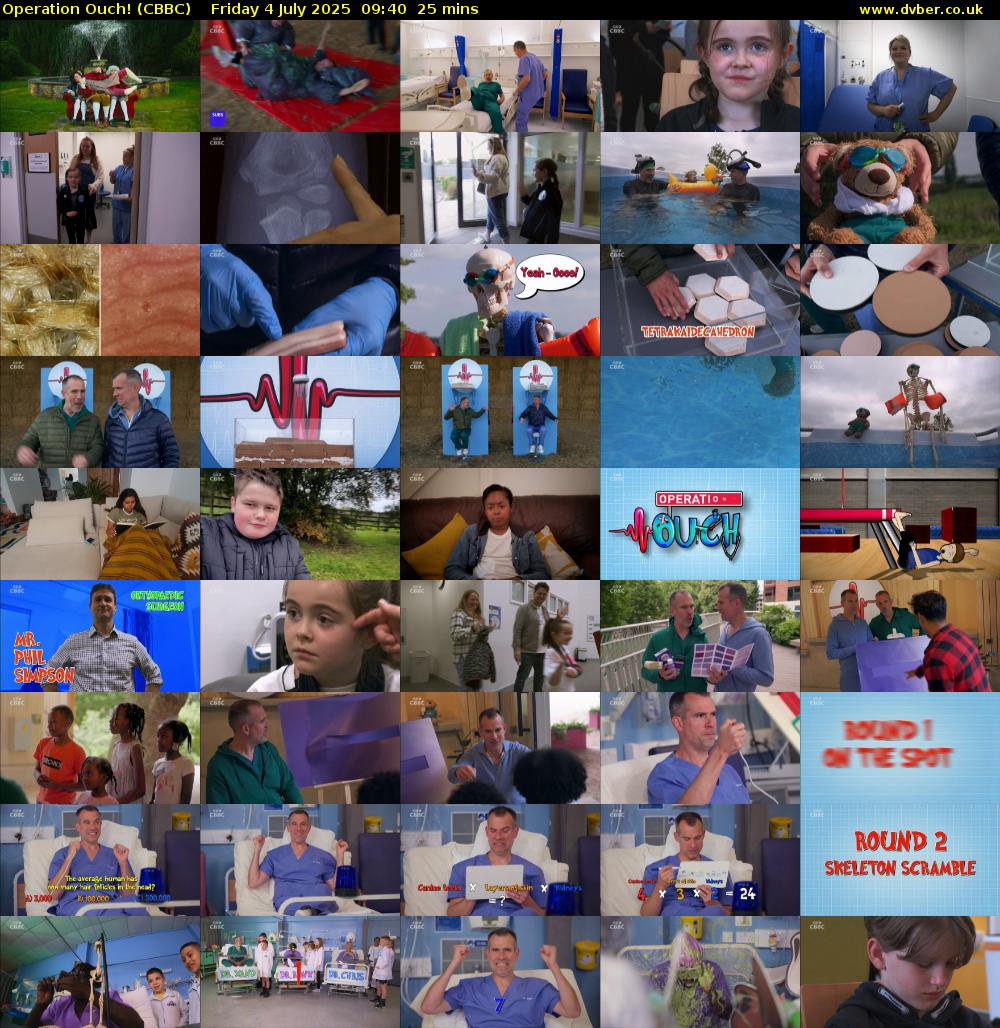 Operation Ouch! (CBBC) Friday 4 July 2025 09:40 - 10:05