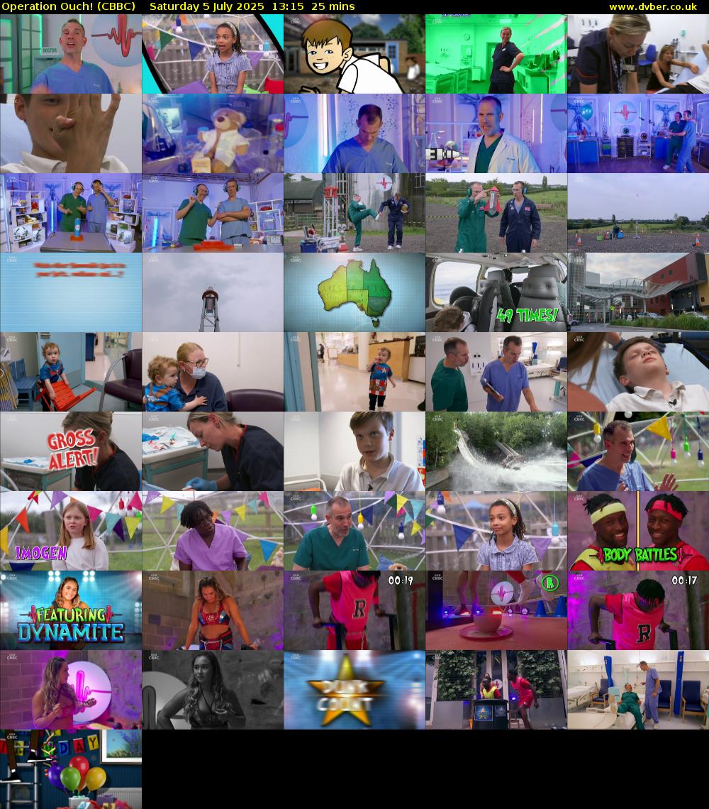 Operation Ouch! (CBBC) Saturday 5 July 2025 13:15 - 13:40