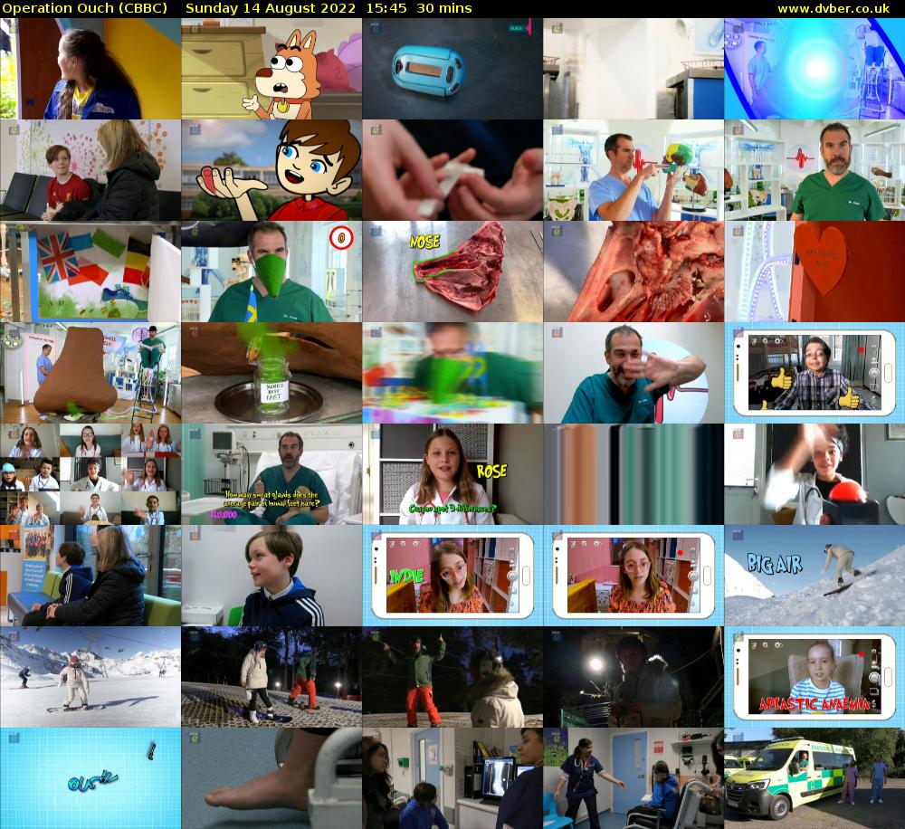 Operation Ouch (CBBC) Sunday 14 August 2022 15:45 - 16:15