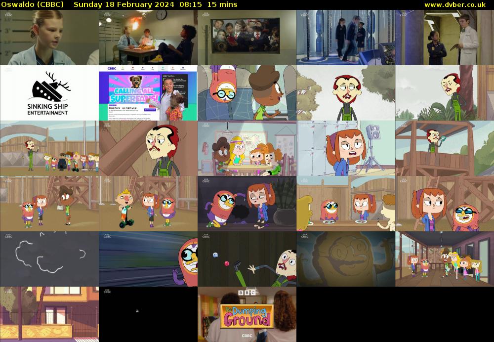 Oswaldo (CBBC) Sunday 18 February 2024 08:15 - 08:30