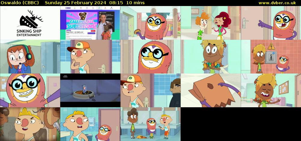 Oswaldo (CBBC) Sunday 25 February 2024 08:15 - 08:25