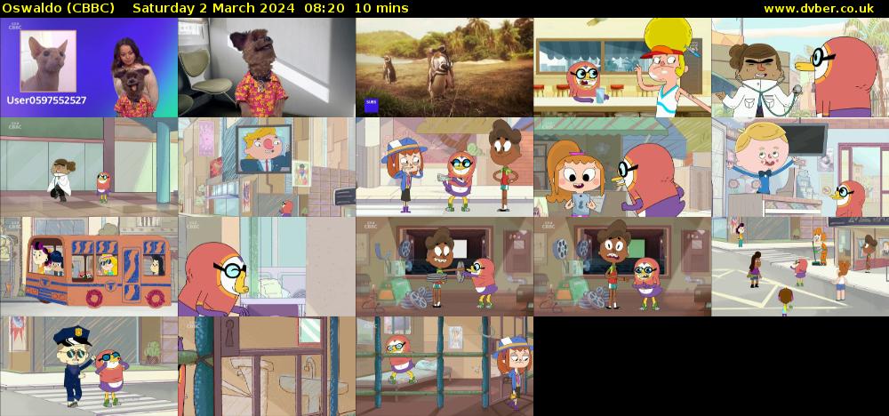 Oswaldo (CBBC) Saturday 2 March 2024 08:20 - 08:30