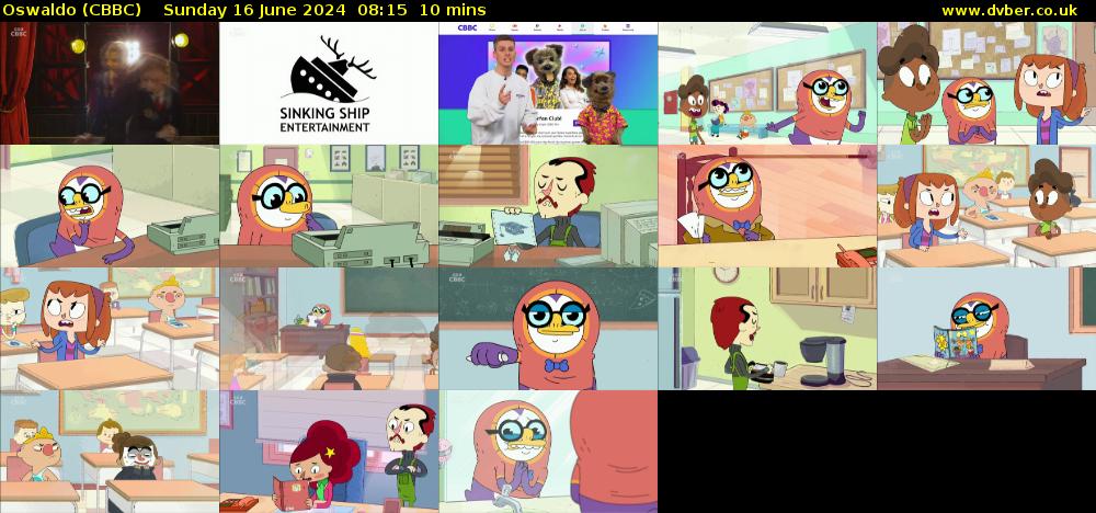 Oswaldo (CBBC) Sunday 16 June 2024 08:15 - 08:25