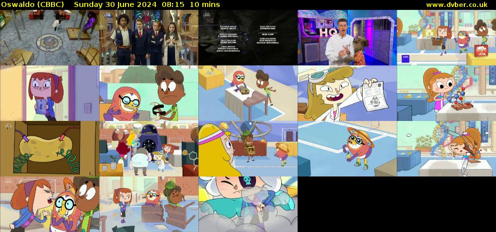 Oswaldo (CBBC) Sunday 30 June 2024 08:15 - 08:25