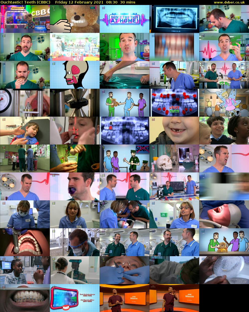 Ouchtastic! Teeth (CBBC) Friday 12 February 2021 08:30 - 09:00