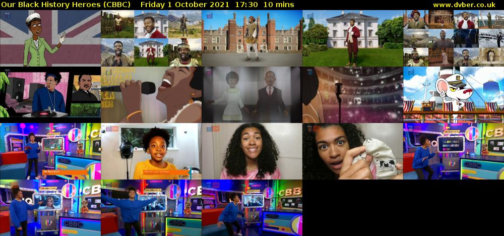 Our Black History Heroes (CBBC) Friday 1 October 2021 17:30 - 17:40