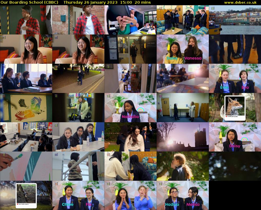 Our Boarding School (CBBC) Thursday 26 January 2023 15:00 - 15:20