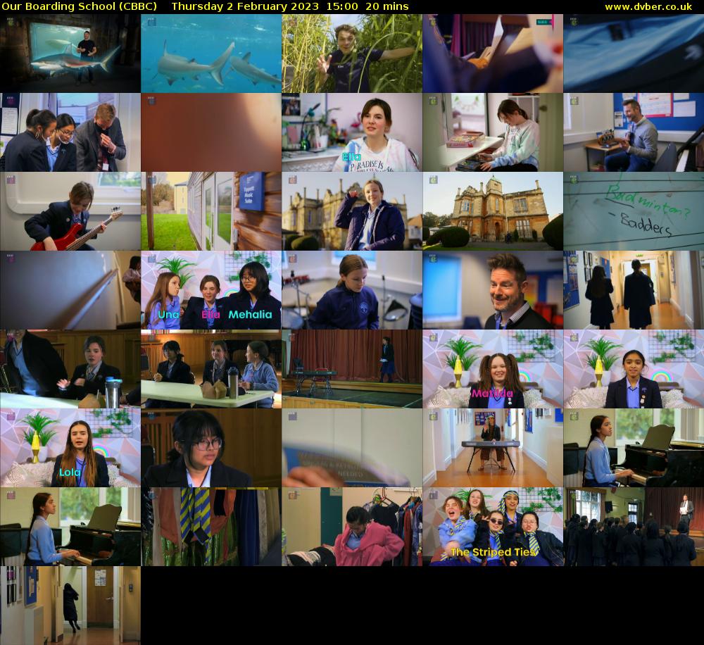 Our Boarding School (CBBC) Thursday 2 February 2023 15:00 - 15:20