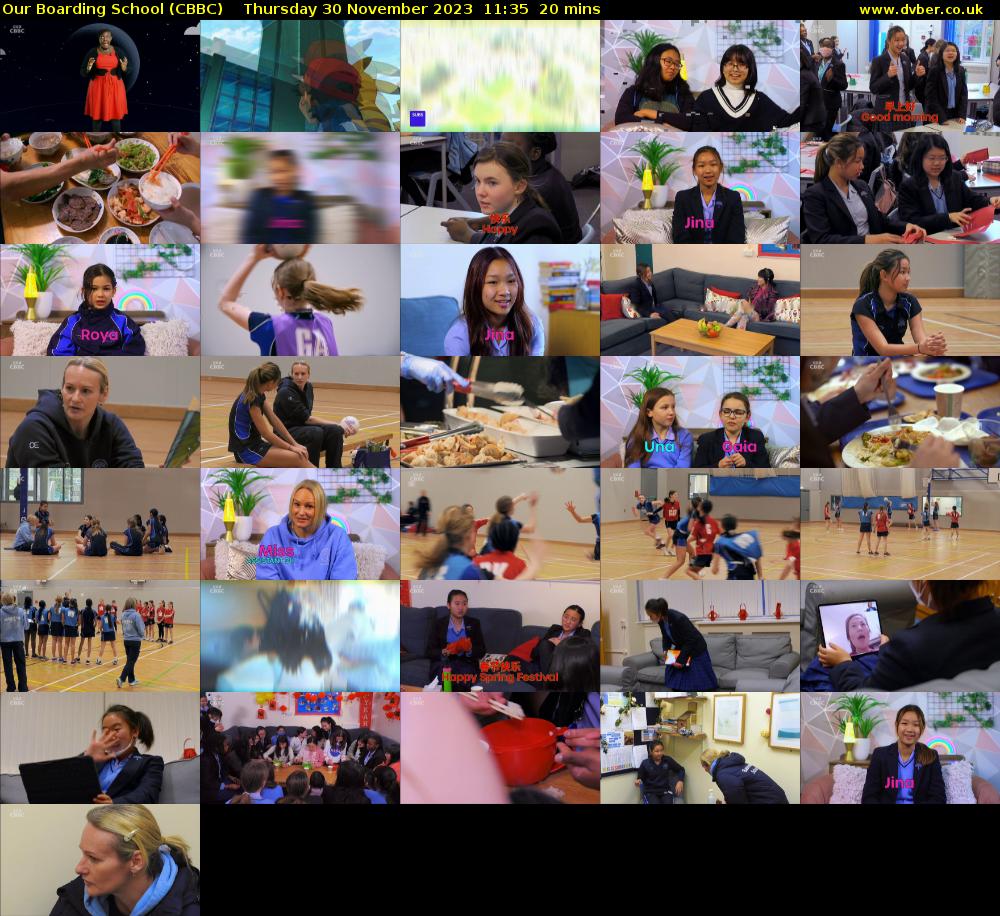 Our Boarding School (CBBC) Thursday 30 November 2023 11:35 - 11:55