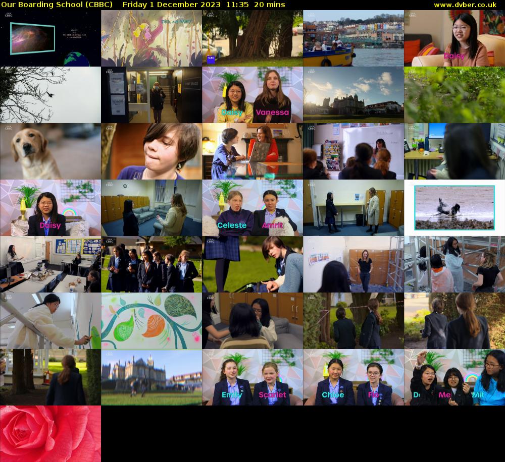 Our Boarding School (CBBC) Friday 1 December 2023 11:35 - 11:55