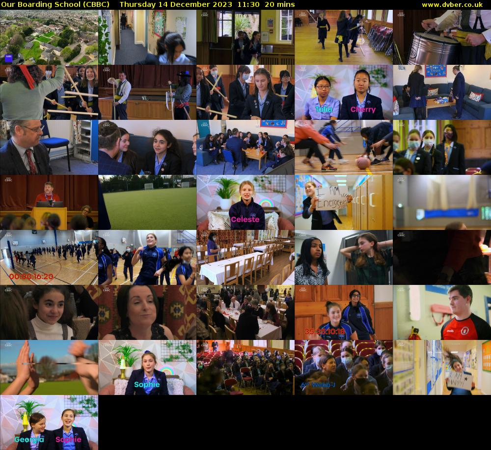 Our Boarding School (CBBC) Thursday 14 December 2023 11:30 - 11:50