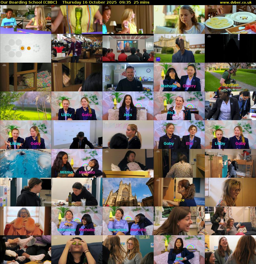 Our Boarding School (CBBC) Thursday 16 October 2025 09:35 - 10:00