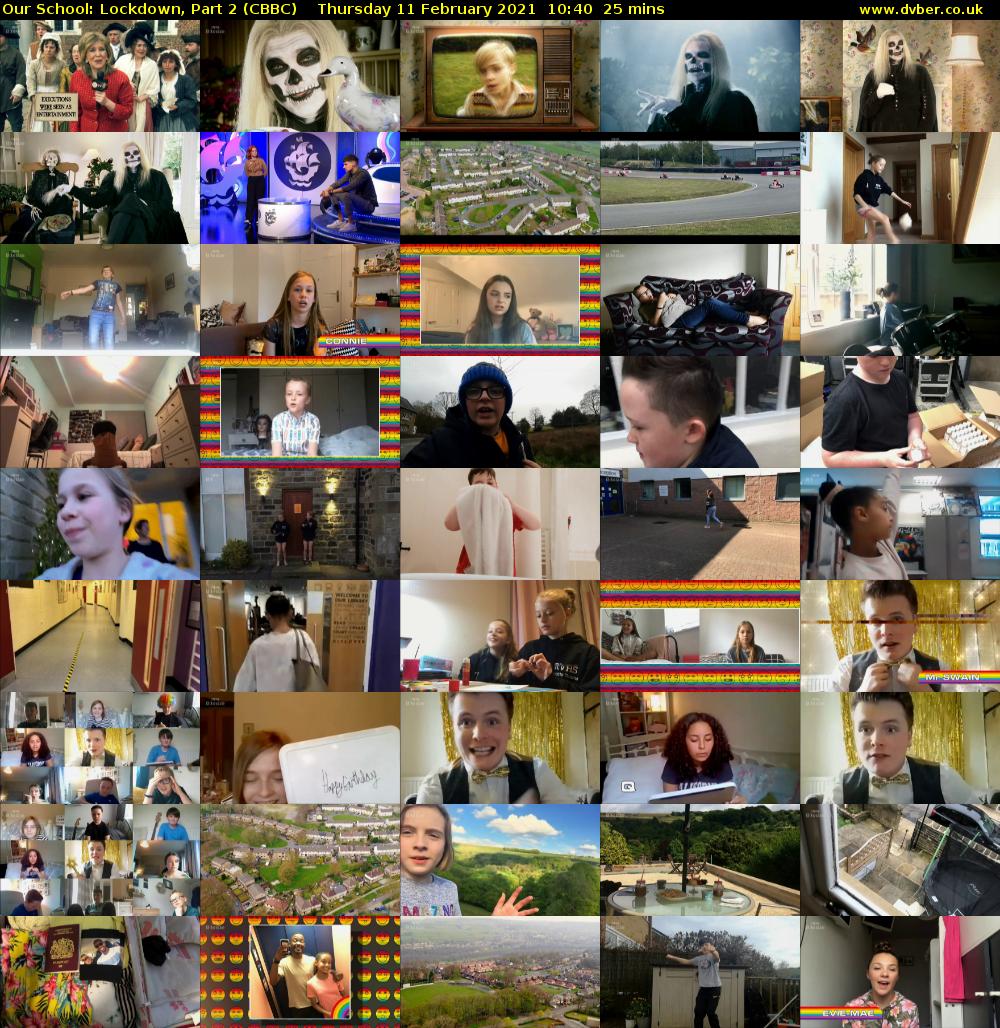 Our School: Lockdown, Part 2 (CBBC) Thursday 11 February 2021 10:40 - 11:05
