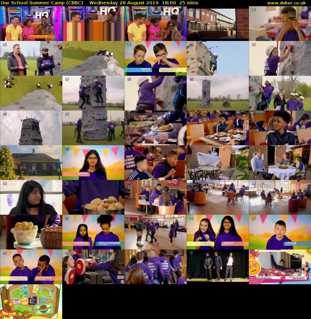 Our School Summer Camp (CBBC) Wednesday 28 August 2019 18:00 - 18:25