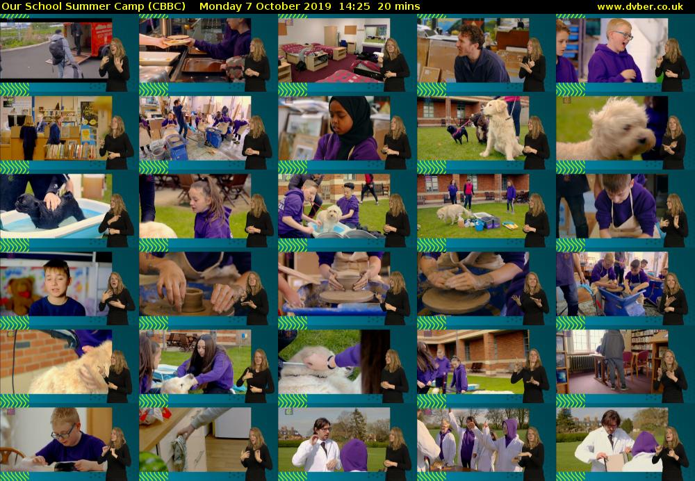 Our School Summer Camp (CBBC) Monday 7 October 2019 14:25 - 14:45
