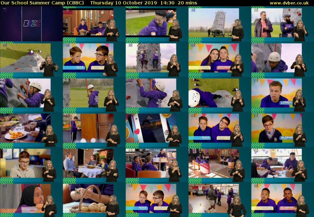 Our School Summer Camp (CBBC) Thursday 10 October 2019 14:30 - 14:50
