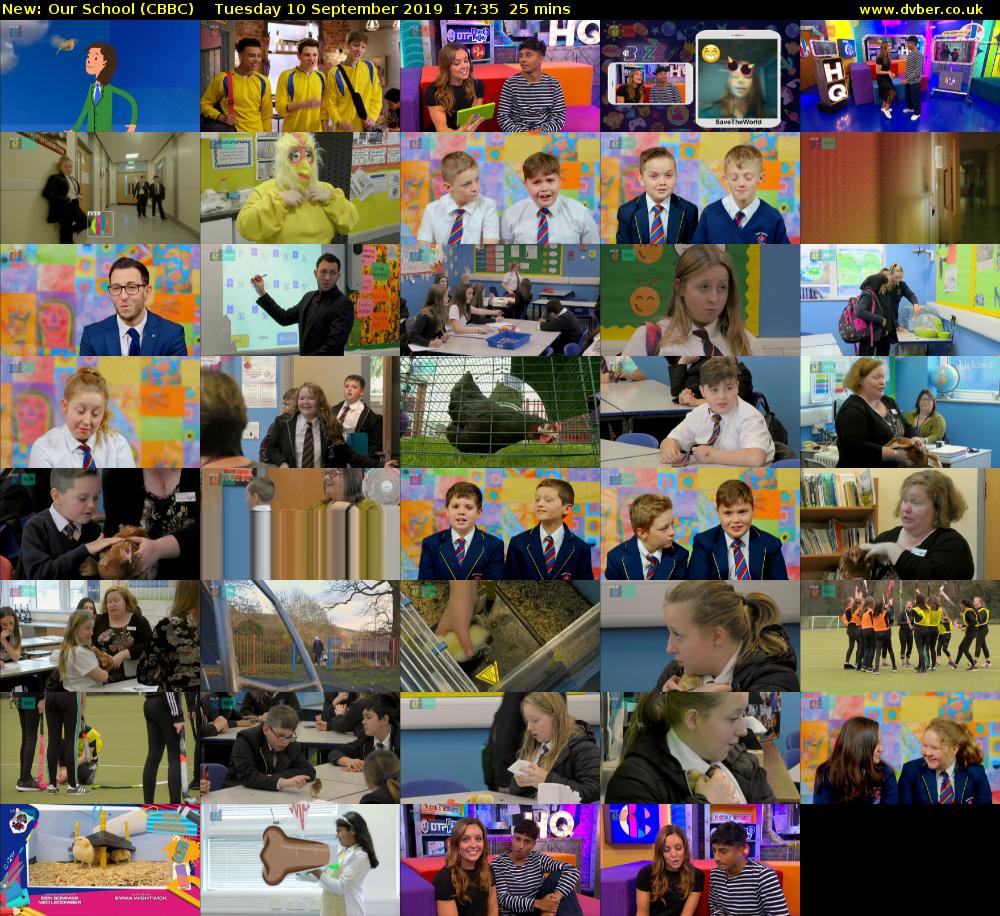 Our School (CBBC) Tuesday 10 September 2019 17:35 - 18:00
