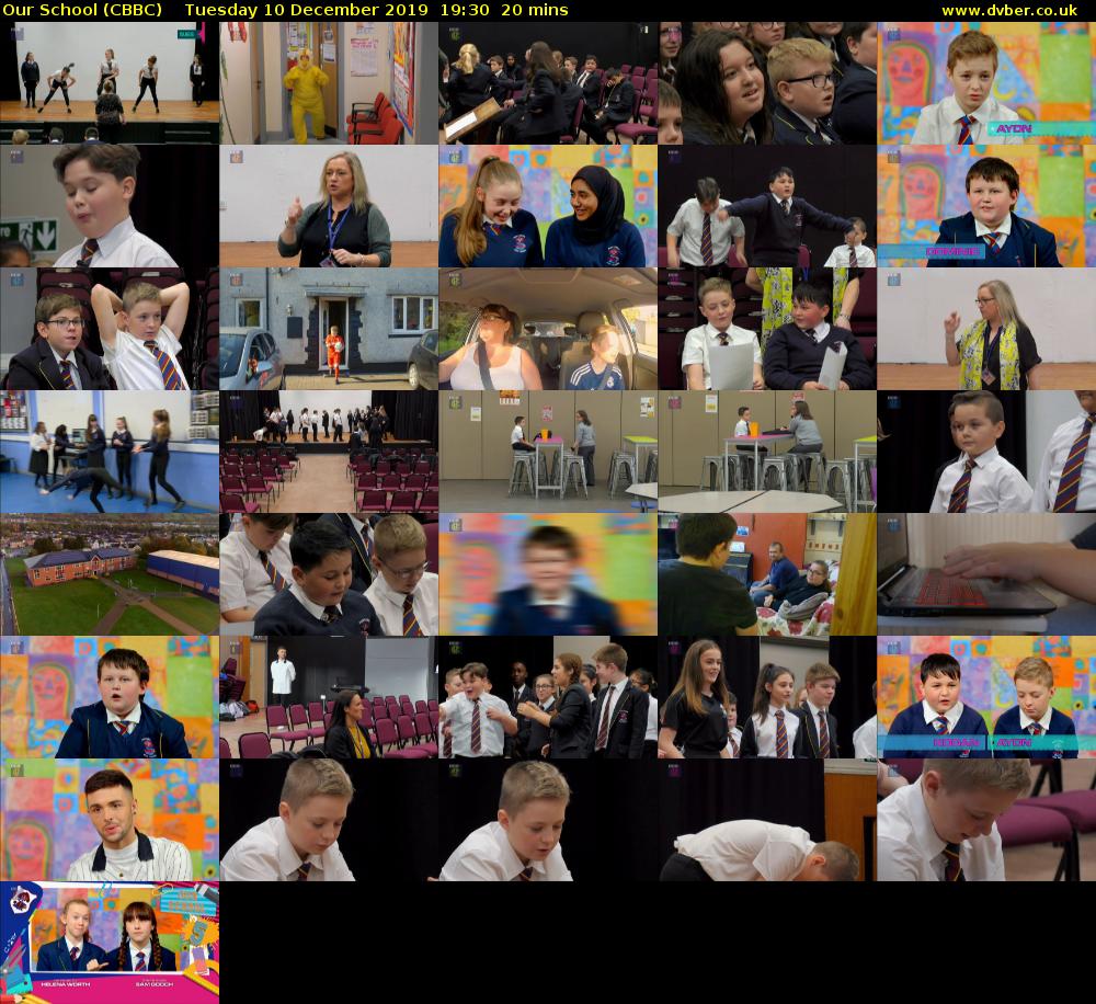 Our School (CBBC) Tuesday 10 December 2019 19:30 - 19:50