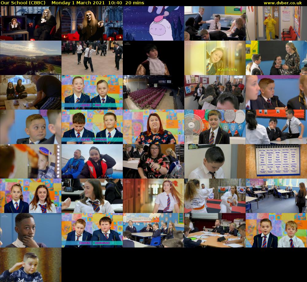 Our School (CBBC) Monday 1 March 2021 10:40 - 11:00