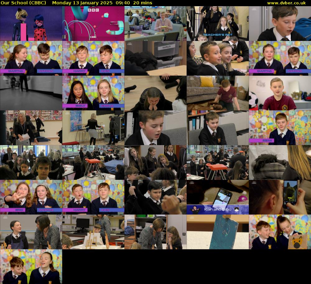 Our School (CBBC) Monday 13 January 2025 09:40 - 10:00