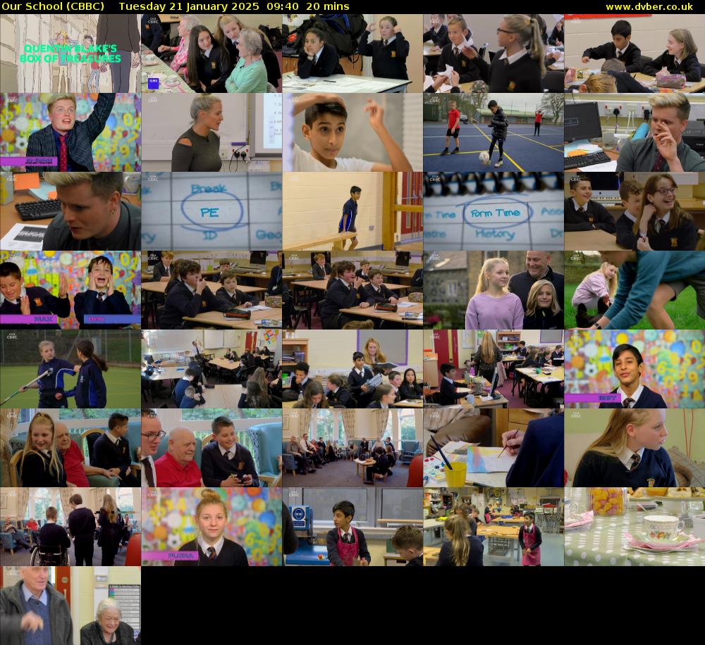 Our School (CBBC) Tuesday 21 January 2025 09:40 - 10:00