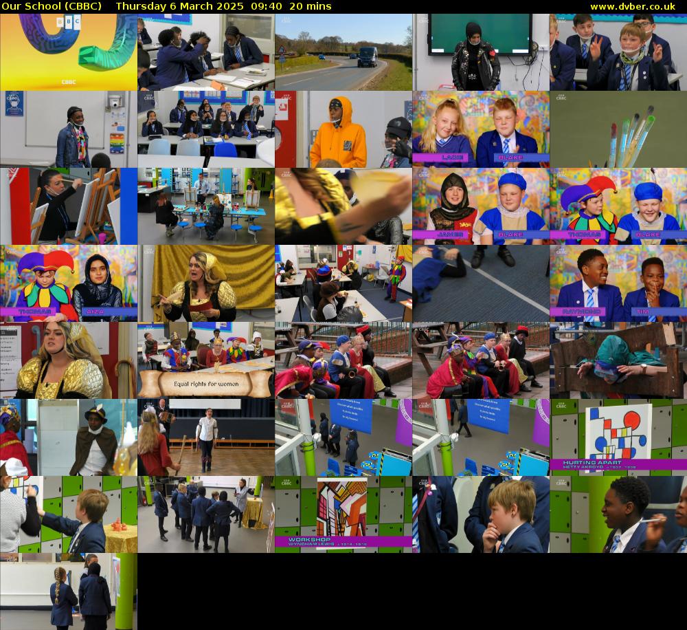 Our School (CBBC) Thursday 6 March 2025 09:40 - 10:00