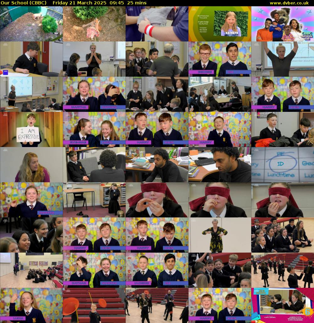 Our School (CBBC) Friday 21 March 2025 09:45 - 10:10