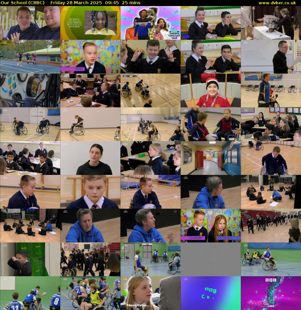 Our School (CBBC) Friday 28 March 2025 09:45 - 10:10