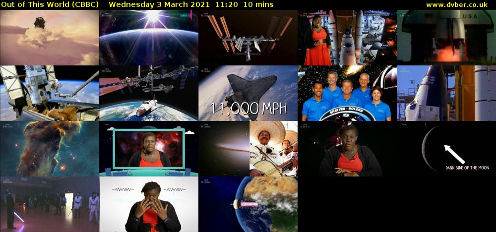 Out of This World (CBBC) Wednesday 3 March 2021 11:20 - 11:30
