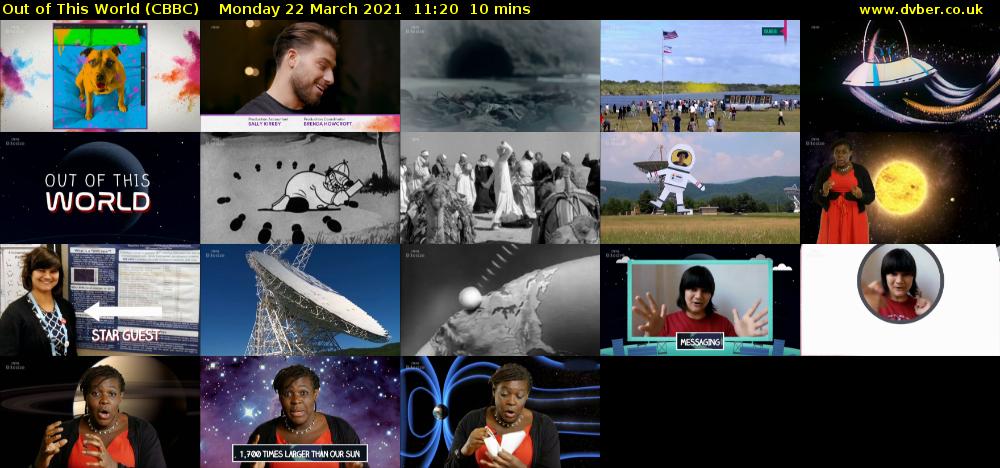 Out of This World (CBBC) Monday 22 March 2021 11:20 - 11:30