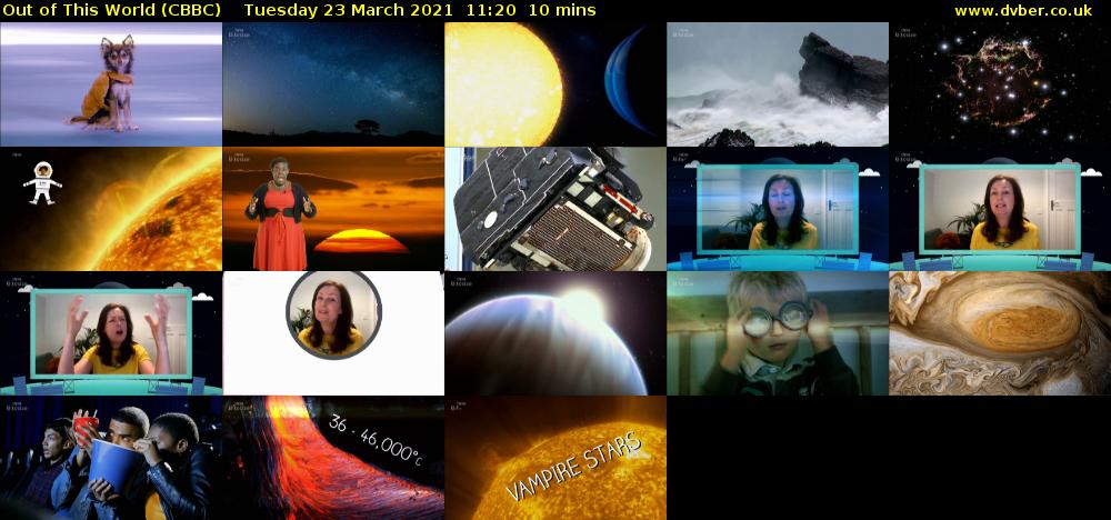 Out of This World (CBBC) Tuesday 23 March 2021 11:20 - 11:30