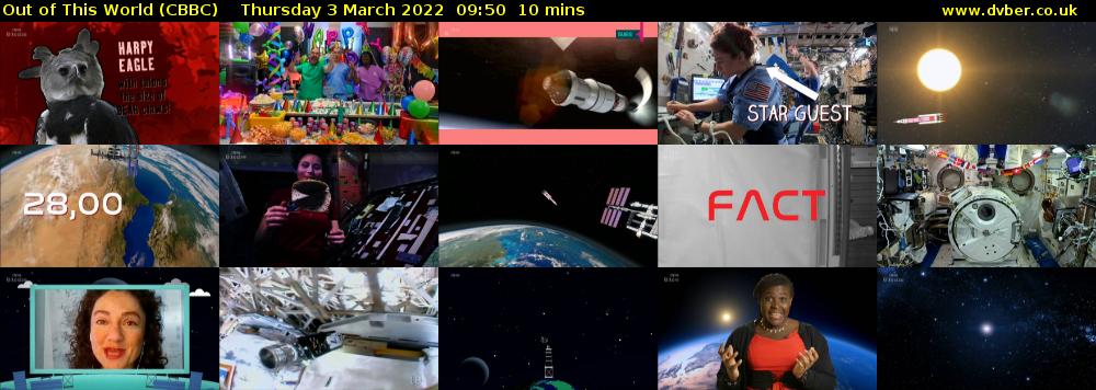 Out of This World (CBBC) Thursday 3 March 2022 09:50 - 10:00