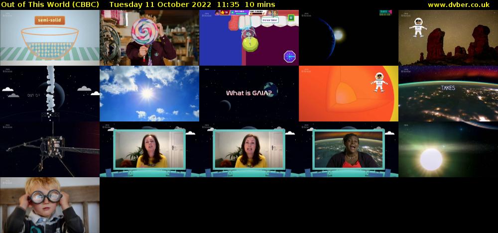 Out of This World (CBBC) Tuesday 11 October 2022 11:35 - 11:45
