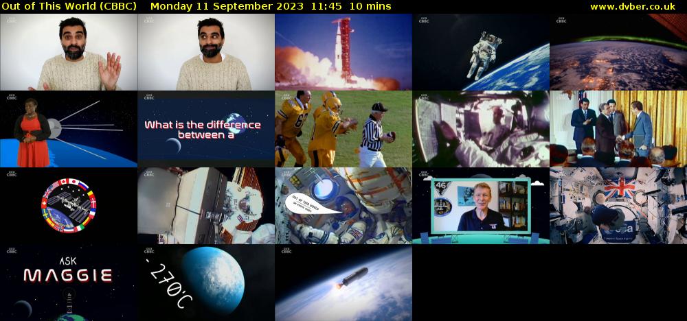 Out of This World (CBBC) Monday 11 September 2023 11:45 - 11:55