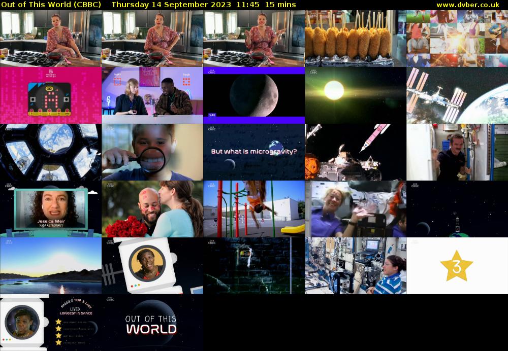 Out of This World (CBBC) Thursday 14 September 2023 11:45 - 12:00