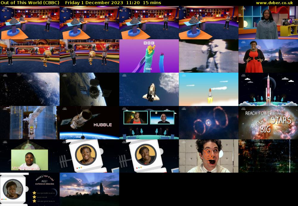 Out of This World (CBBC) Friday 1 December 2023 11:20 - 11:35