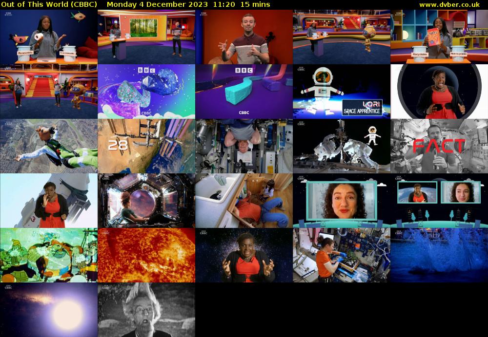 Out of This World (CBBC) Monday 4 December 2023 11:20 - 11:35