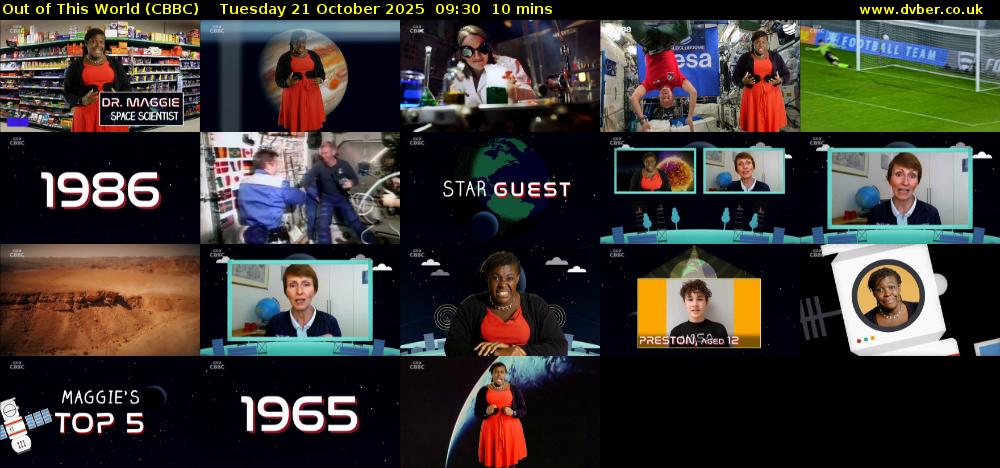Out of This World (CBBC) Tuesday 21 October 2025 09:30 - 09:40
