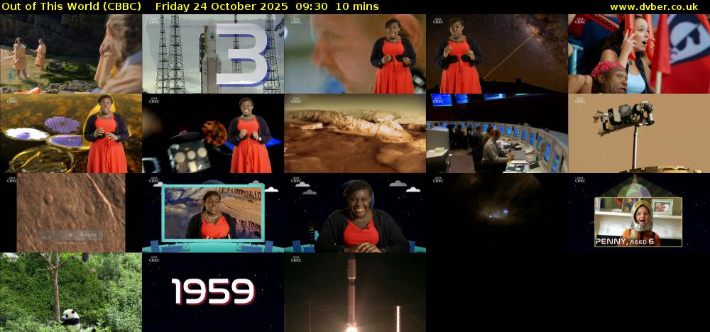 Out of This World (CBBC) Friday 24 October 2025 09:30 - 09:40