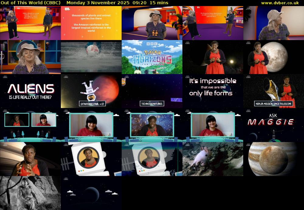 Out of This World (CBBC) Monday 3 November 2025 09:20 - 09:35