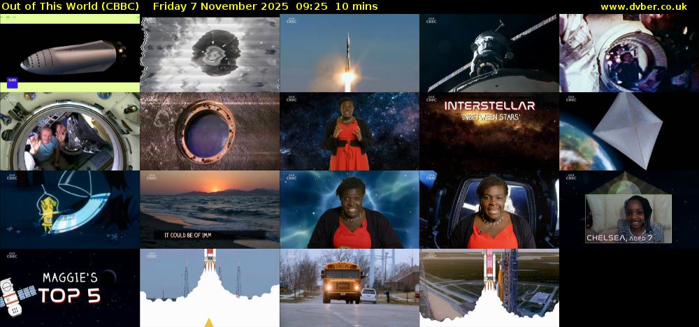 Out of This World (CBBC) Friday 7 November 2025 09:25 - 09:35