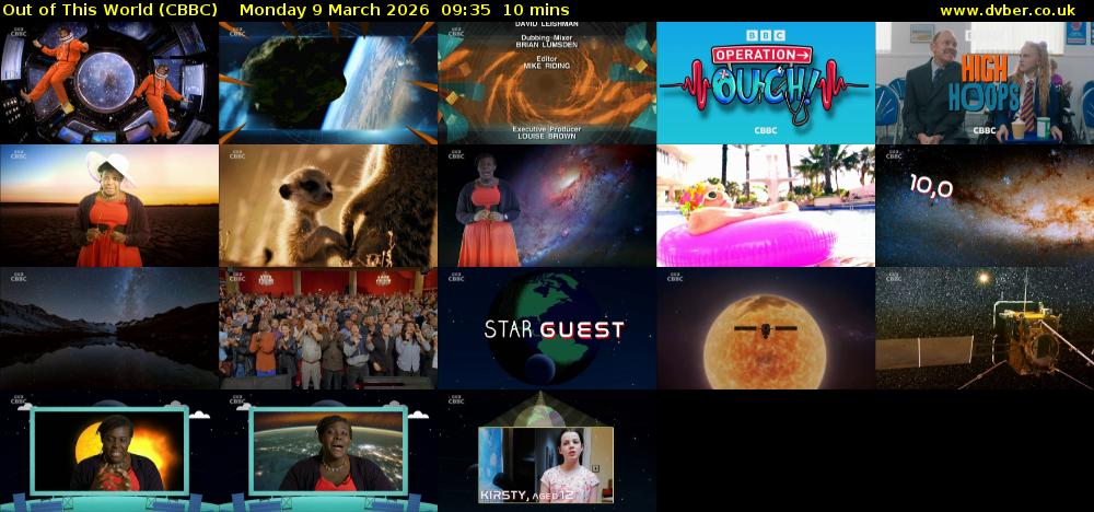 Out of This World (CBBC) Monday 9 March 2026 09:35 - 09:45