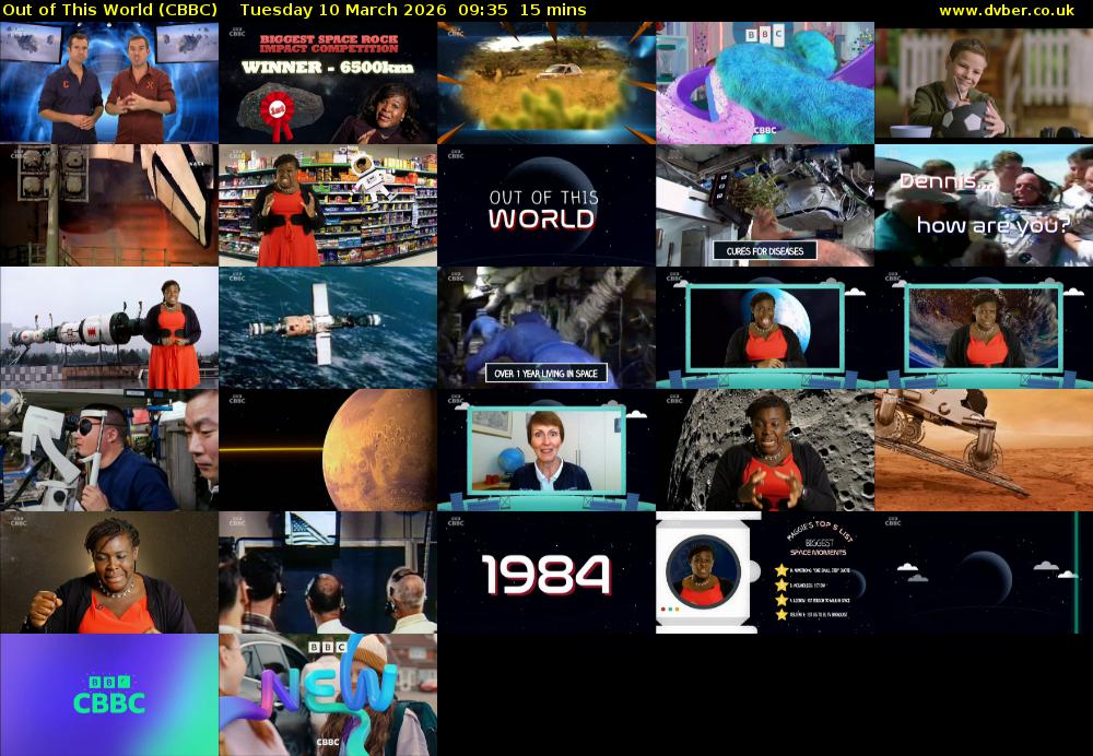 Out of This World (CBBC) Tuesday 10 March 2026 09:35 - 09:50