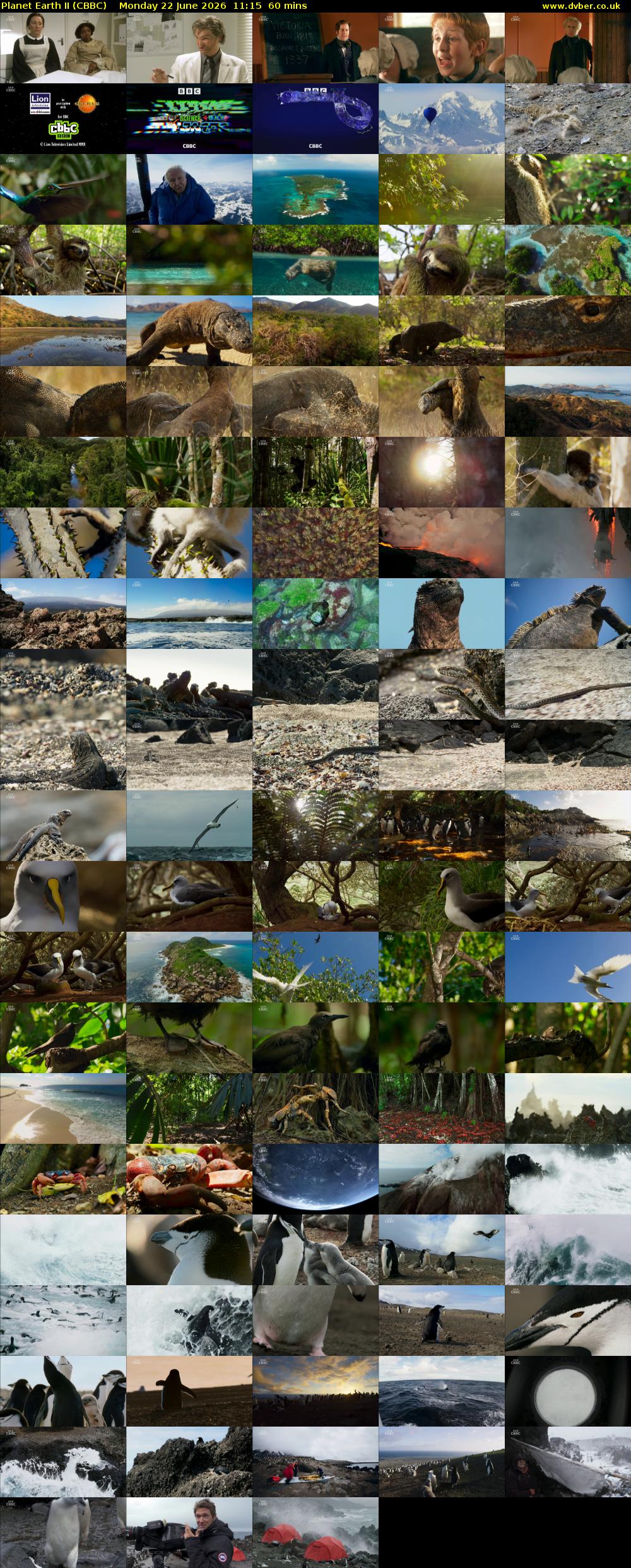 Planet Earth II (CBBC) Monday 22 June 2026 11:15 - 12:15