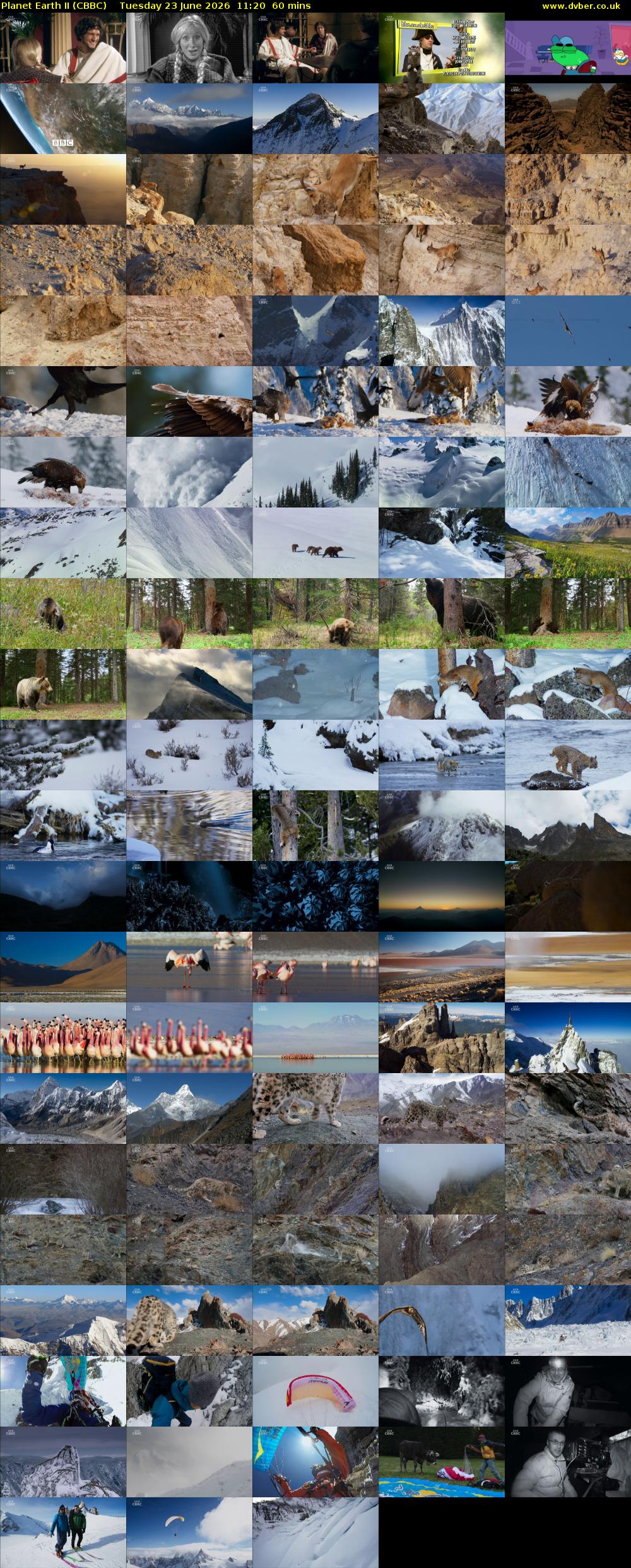 Planet Earth II (CBBC) Tuesday 23 June 2026 11:20 - 12:20